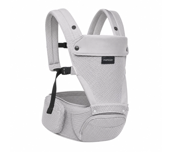 Momcozy nosidełko z siedziskiem biodrowym Air Mesh, szare