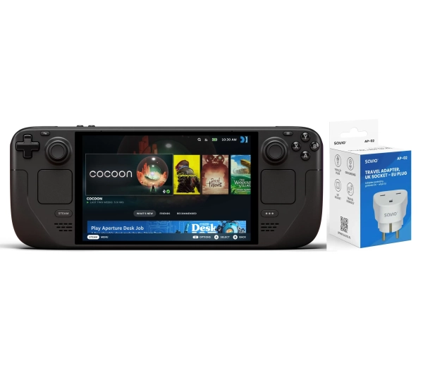 Valve Steam Deck OLED 1TB 7,4" WXGA 16GB RAM 1TB SSD Dysk Steam OS + Adapter podróżny Savio AP-02