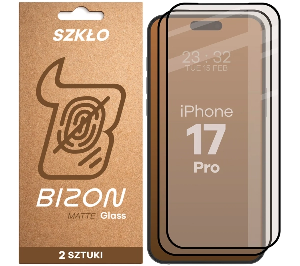 Bizon matowe Glass Matte Duo do iPhone 17 Pro 2 sztuki