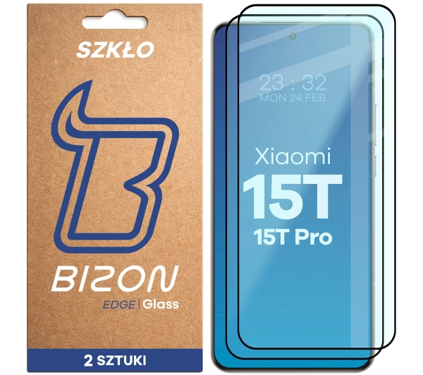 Bizon z ramką Glass Edge Duo do Xiaomi 15T / 15T Pro 2 sztuki