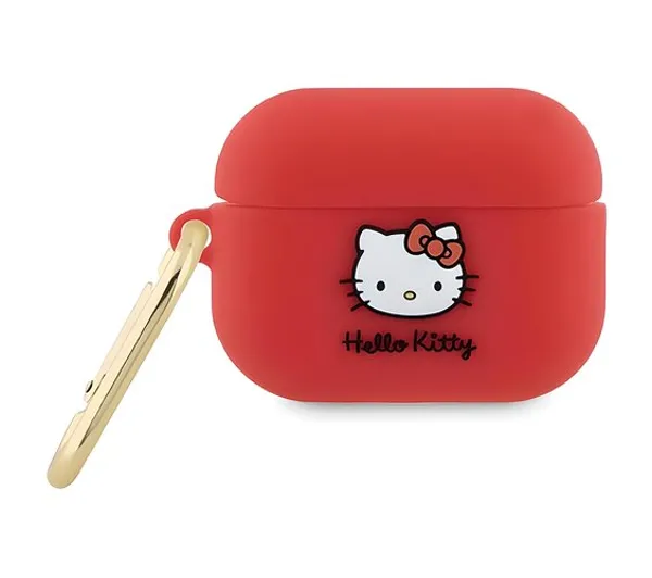 Hello Kitty Silicone 3D Kitty Head dla Apple AirPods Pro 2 Czerwony