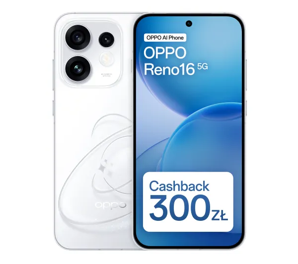 OPPO Reno16 5G 8/256GB Funkcje AI 6,32" 120Hz 50Mpix Biały
