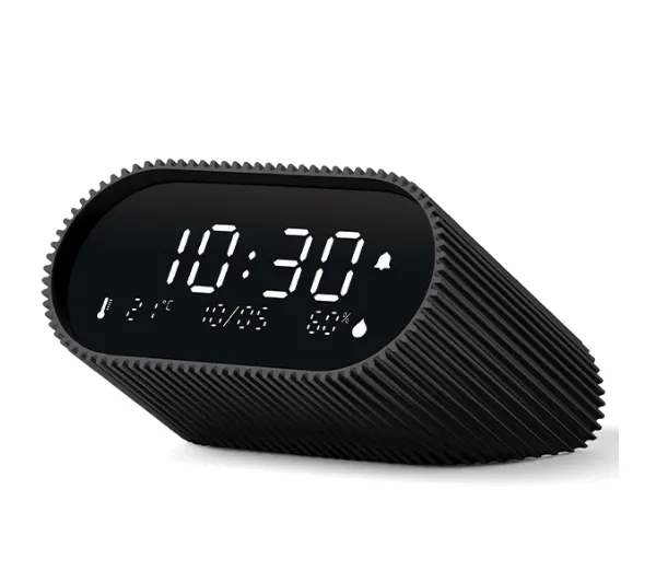 Lexon Ray Clock Black LR155MN3  z czujnikiem temperatury i wilgotności Czarny