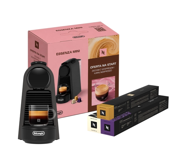 Nespresso Essenza Mini EN85.BKMT Szerokość 11cm + Zestaw kaw