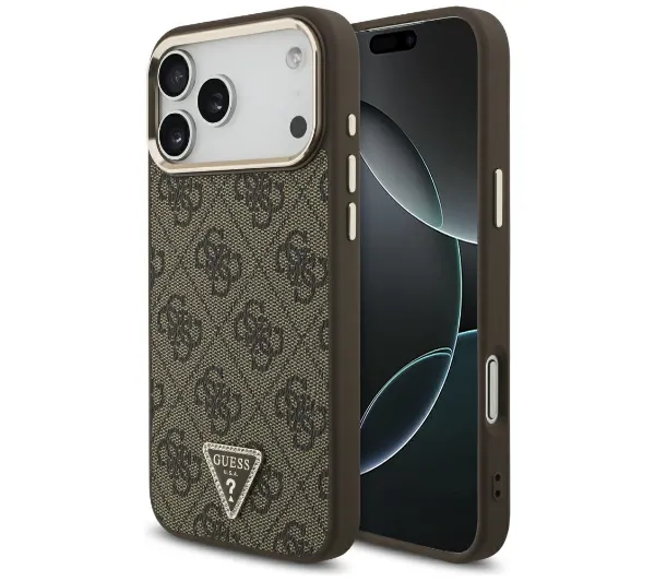 Guess 4G Triangle Logo MagSafe do iPhone 18 Pro Max / 17 Pro Max Brązowy
