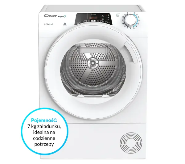 Candy RapidO RO4 H7A2TEX-S Slim 46,5cm 7kg Zdalne sterowanie - DRUGI -30%, ALBO 5-TY ZA 1ZŁ - Kup na Raty - RRSO 0%