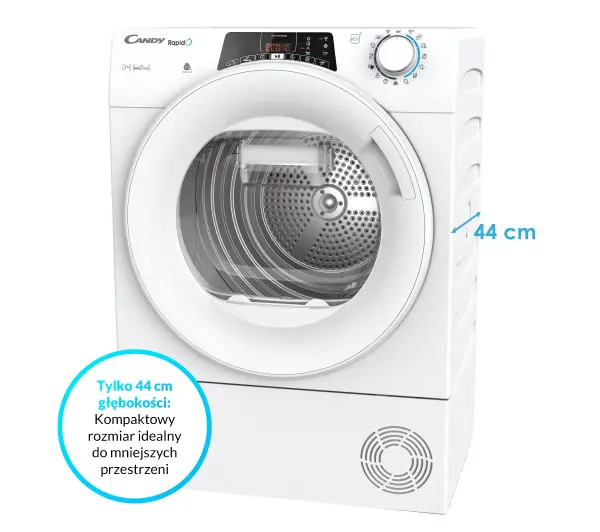 Candy RapidO RO4 H7A2TEX-S Slim 46,5cm 7kg Zdalne sterowanie - DRUGI -30%, ALBO 5-TY ZA 1ZŁ - Kup na Raty - RRSO 0%