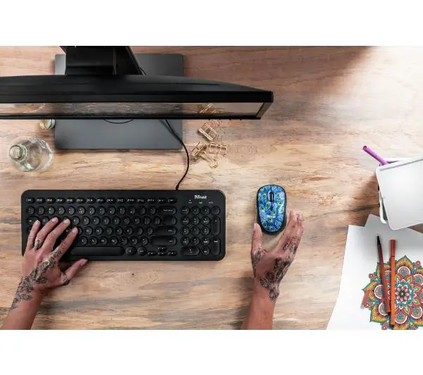Trust Yvi Wireless Mouse Peacock 23388 Niebieski