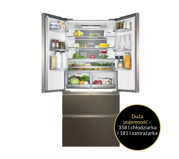 Haier Seria 7 HB18FGSAAA Pełny No Frost 190cm Szuflada z kontrolą wilgotności Tytanowy - DRUGI -30%, ALBO 5-TY ZA 1ZŁ - Kup na Raty - RRSO 0%