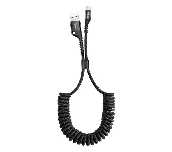 Baseus Kabel sprężynowy Lightning Spring 1m 2A Czarny
