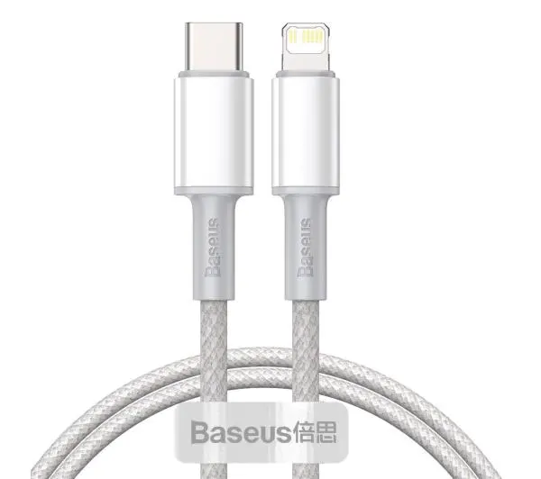 Baseus USB-C do Lightning High Density Braided 20W 5A PD 1m Biały