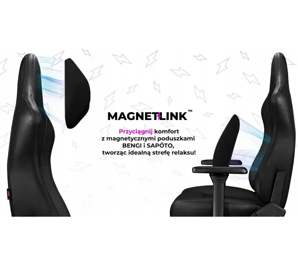 Yumisu 2053 Magnetic Skóra Biurowy do 150kg Skóra Naturalna Czarny - Kup na Raty - RRSO 0%