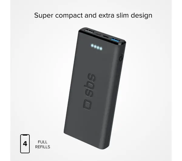SBS TTBB10000FASTK 10000mAh USB-C + micro USB 10W Czarny