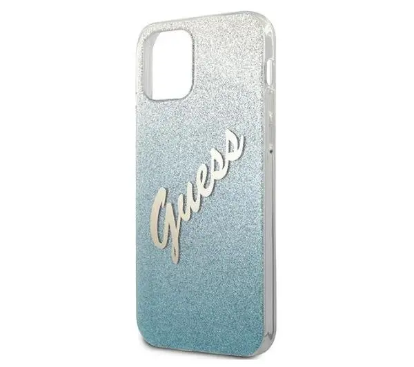 Guess Glitter Gradient GUHCP12SPCUGLSBL do iPhone 12 mini Niebieski