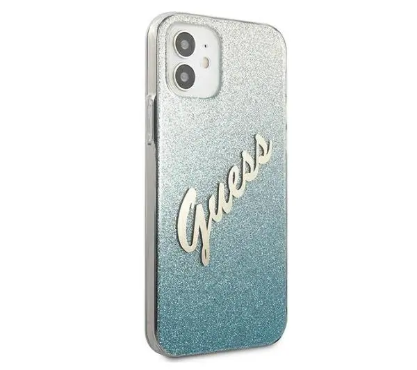 Guess Glitter Gradient GUHCP12SPCUGLSBL do iPhone 12 mini Niebieski
