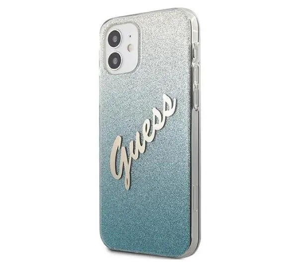 Guess Glitter Gradient GUHCP12SPCUGLSBL do iPhone 12 mini Niebieski