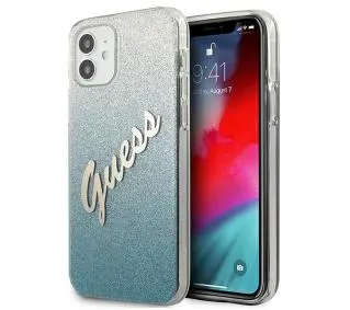 Guess Glitter Gradient GUHCP12SPCUGLSBL do iPhone 12 mini Niebieski