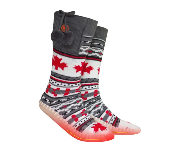 Podgrzewane kapcie GLOVII GQ4M (rozmiar 36-40) Biało-czerwono-szary