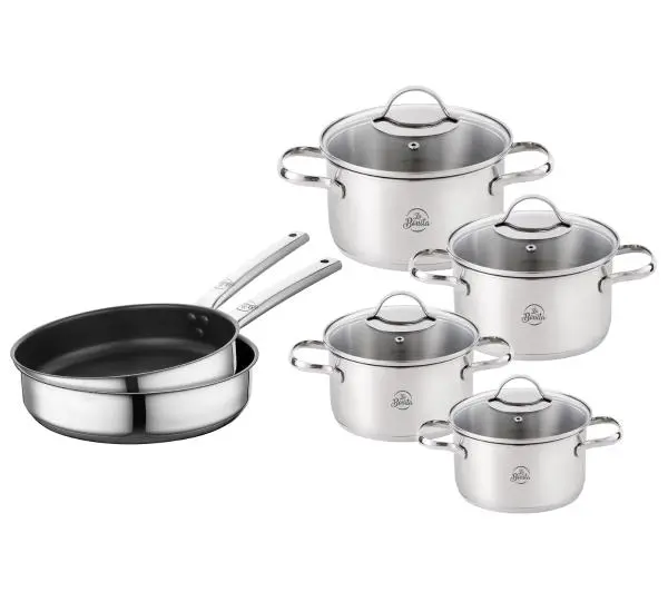 Garnki - La Bonita Rico LB10ZG003 10 elementów Indukcja Stal nierdzewna