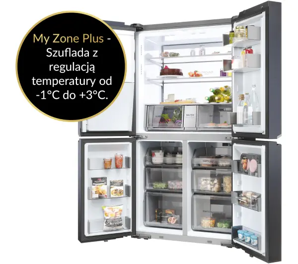 Haier Seria 7 HCR7918EIMB Pełny No Frost 177,5cm Dystrybutor wody Czarny Inox - DRUGI -30%, ALBO 5-TY ZA 1ZŁ - Kup na Raty - RRSO 0%