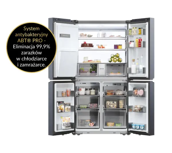 Haier Seria 7 HCR7918EIMB Pełny No Frost 177,5cm Dystrybutor wody Czarny Inox - DRUGI -30%, ALBO 5-TY ZA 1ZŁ - Kup na Raty - RRSO 0%