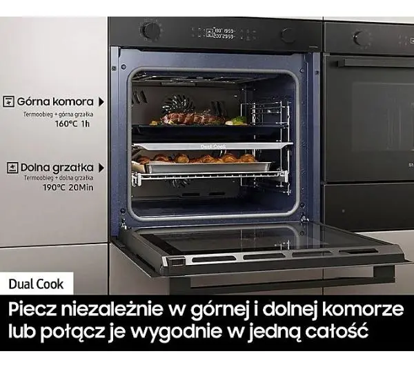 Samsung NV7B44207AK Dual Cook Termoobieg Zdalne sterowanie Czarny - Kup na Raty - RRSO 0%