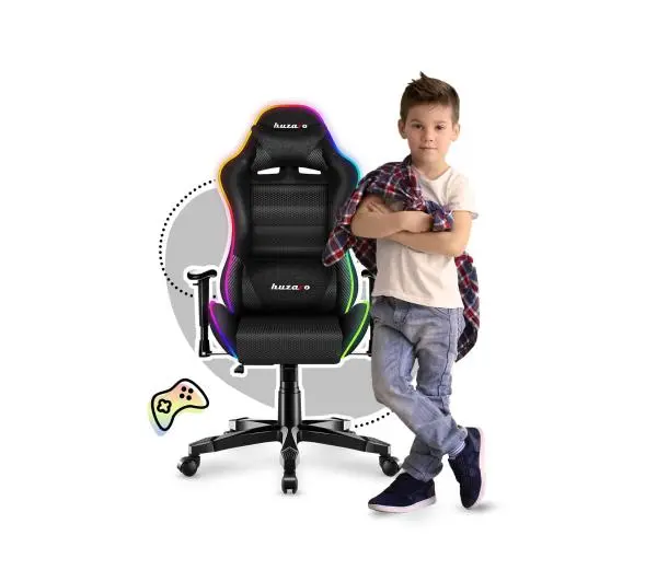 Huzaro Ranger 6.0 RGB Mesh Dla dzieci do 130kg Tkanina Czarny