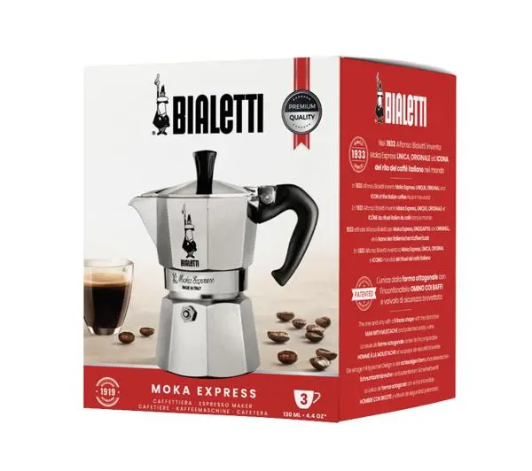 Bialetti Moka Express 3tz 150ml Srebrny