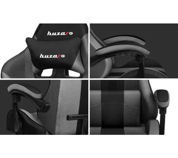 Huzaro Force 4.7 Grey Mesh Gamingowy  do 140kg Tkanina Czarno-szary - Kup na Raty - RRSO 0%