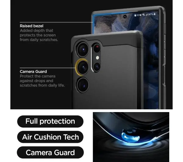 Spigen Tough Armor do Galaxy S23 Ultra Czarny