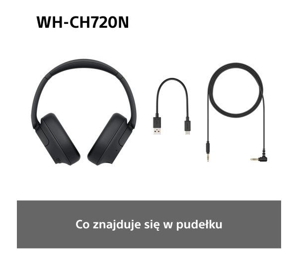 Sony WH-CH720N ANC Nauszne Bluetooth 5.2 Czarny - ⚡ EURO HIT CENOWY! ⚡ - Kup na Raty - RRSO 0%