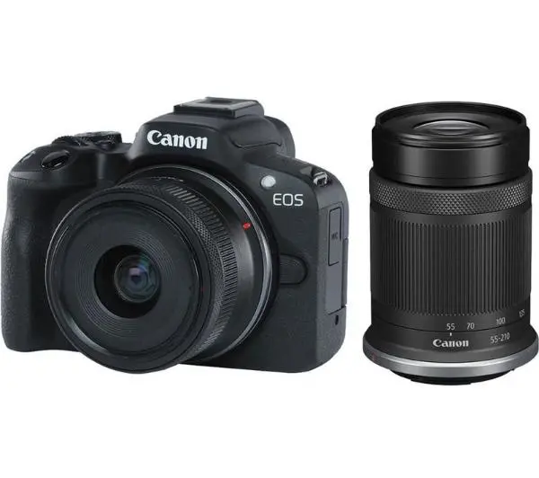 Canon EOS R50 + RF-S 18-45 mm f/4.5-6.3 IS STM + 55-210 mm f/5-7.1 IS STM