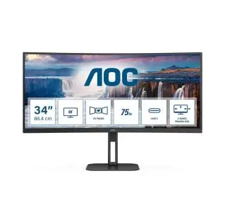 AOC CU34V5C/BK 34" UWQHD VA 100Hz 1ms Zakrzywiony - Kup na Raty - RRSO 0%