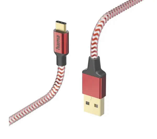Hama Reflected USB-C do USB-A 1,5m Czerwony