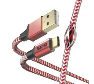 Hama Reflected USB-C do USB-A 1,5m Czerwony