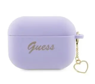 Guess Silicone Charm Heart Collection GUAP2LSCHSU do AirPods Pro 2 Fioletowy