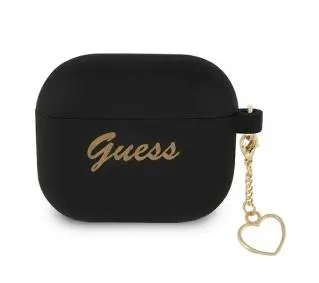 Guess Silicone Charm Heart Collection do AirPods 3 Czarny