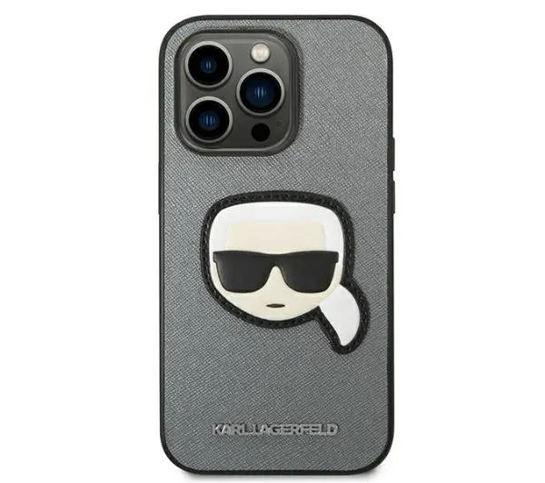 Karl Lagerfeld Saffiano Karl`s Head Patch KLHCP14LSAPKHG do iPhone 14 Pro
