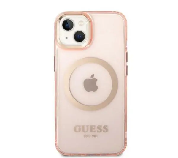 Guess Gold Outline Translucent MagSafe GUHMP14MHTCMP do iPhone 14 Plus