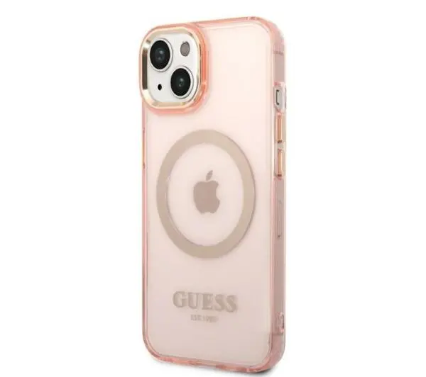 Guess Gold Outline Translucent MagSafe GUHMP14MHTCMP do iPhone 14 Plus