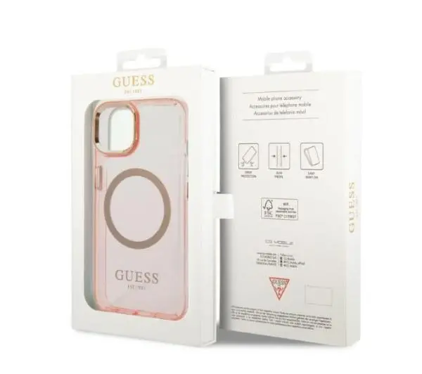 Guess Gold Outline Translucent MagSafe GUHMP14MHTCMP do iPhone 14 Plus