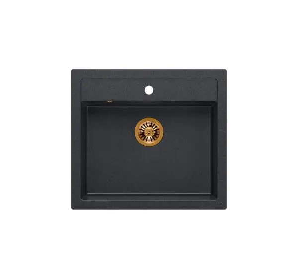 Zlewozmywaki kuchenne - Quadron HCQB6054U8_PVDC1 Bill 110 Granitowy Czarny metalik/Miedziany