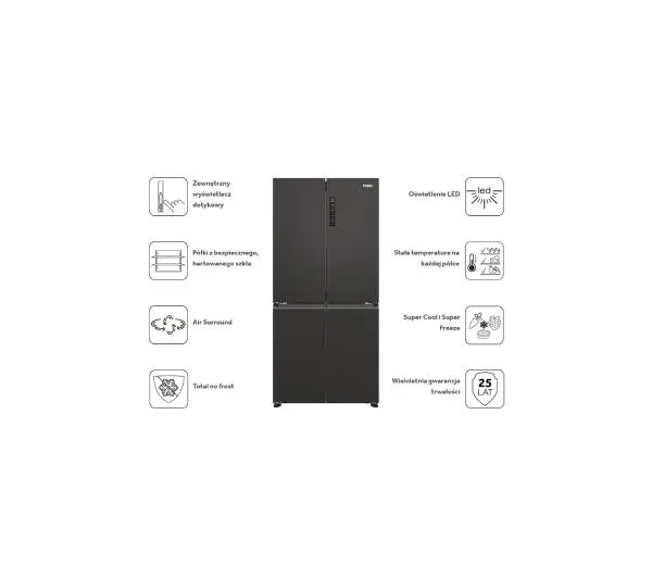 Haier Seria 5 HCR3818ENPT Pełny No Frost 181,5cm Komora świeżości Czarny - Kup na Raty - RRSO 0%