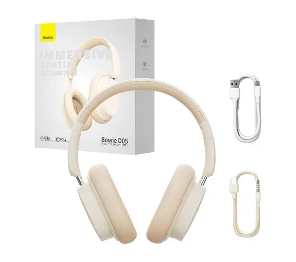 Baseus Bowie D05 Nauszne Bluetooth 5.3 Kremowy - ⚡ BESTSELLERY ⚡