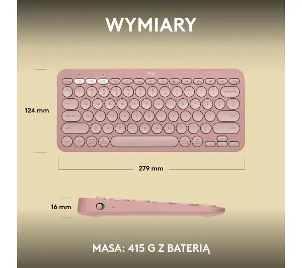 Logitech Pebble Keys 2 K380s Różowy