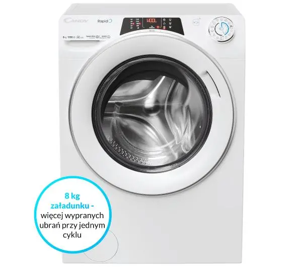 Candy RapidO RO 284DWMS7/1-S Slim 8kg 1200obr/min Zdalne sterowanie - TRZECI -55%, ALBO 5-TY ZA 1ZŁ - Kup na Raty - RRSO 0%