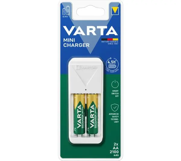 Ładowarka VARTA do akumulatorów Mini Charger 57656101451 + 2 akumulatory AA 2100 mAh