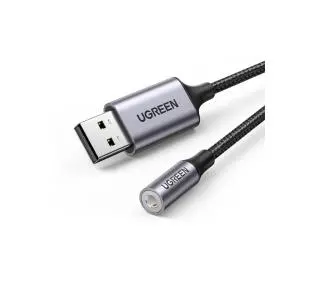 UGREEN CM477, USB do jack3,5mm Szary