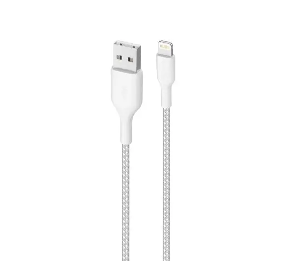Puro Fabric Ultra Strong USB-A do Lightning MFi 1,2m Biały