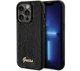 Guess Sequin Script Metal GUHCP13XPSFDGSK do iPhone 13 Pro Max Czarny